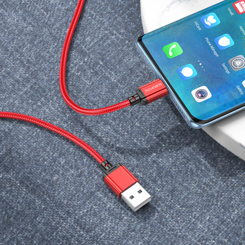 borofone bx87 sharp charging data cable usb usbc interior