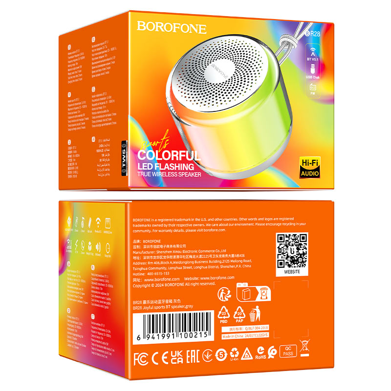 borofone br28 joyful sports bt speaker packaging grey