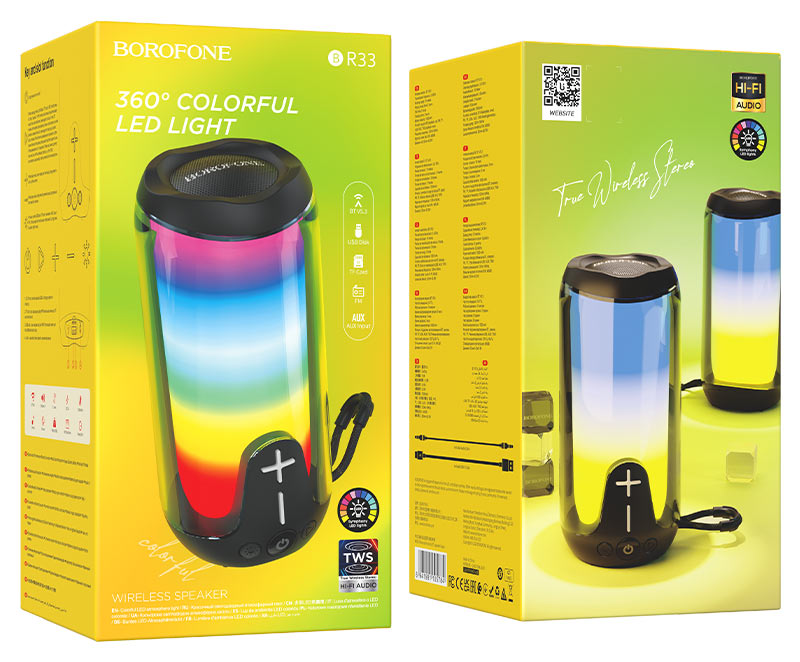 borofone br33 pulse color bt speaker packaging black