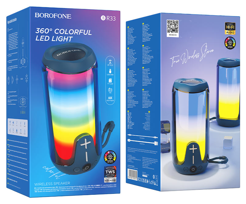 borofone br33 pulse color bt speaker packaging navy blue