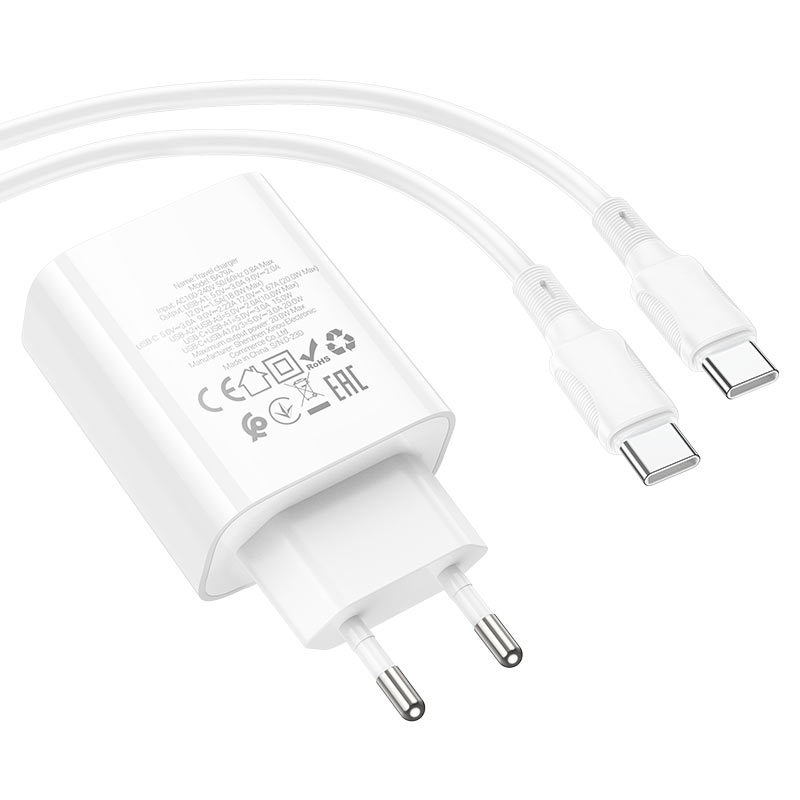 borofone ba79a clever 4ports 1c3a pd20w wall charger eu set usbc usbc plug