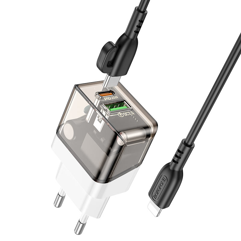 borofone ba80a scenery pd20w qc3 wall charger eu set usbc ltn wire