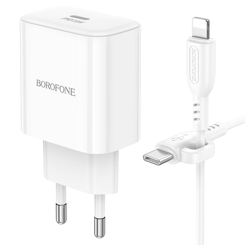 borofone ba81a 1xport pd20w wall charger eu set usbc ltn wire