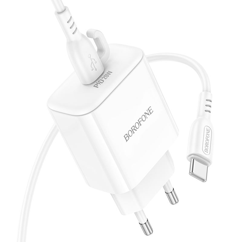 borofone ba81a 1xport pd20w wall charger eu set usbc usbc wire